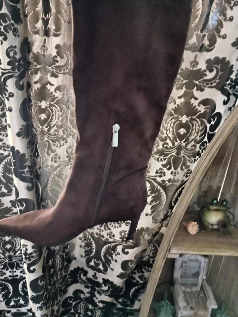 Women's Tall Suede Knee-High Boots in Dark Brown